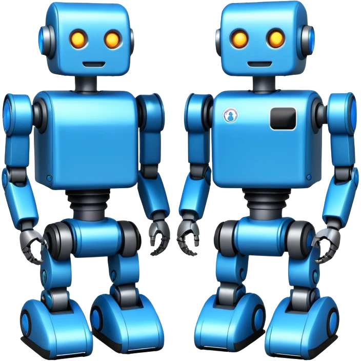 create a realistic emoji showing logistic robots and KI emoji