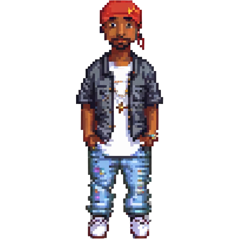 2Pac в полный рост, no background emoji