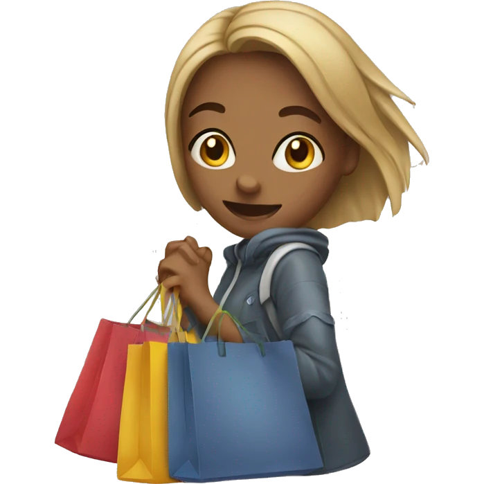 Girl whit bag shopping emoji