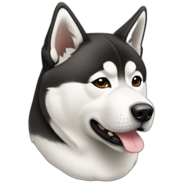 Akita americano negro y blanco emoji