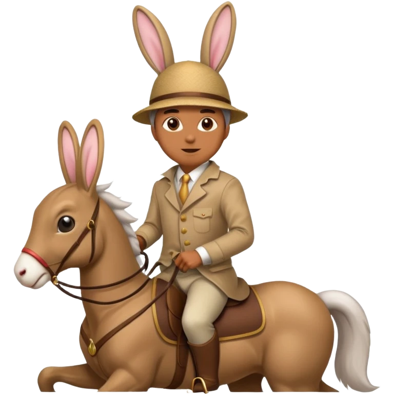 Man rabbit riding horse emoji