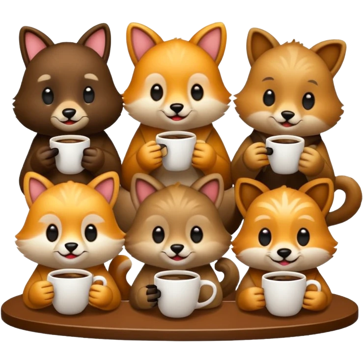 animaux qui prennent le café emoji