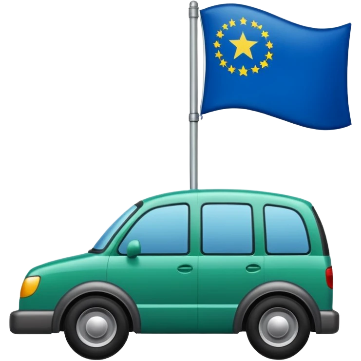 bandera mitad superior, azul y mitad inferior verde con una rueda de carruaje roja en el centro emoji