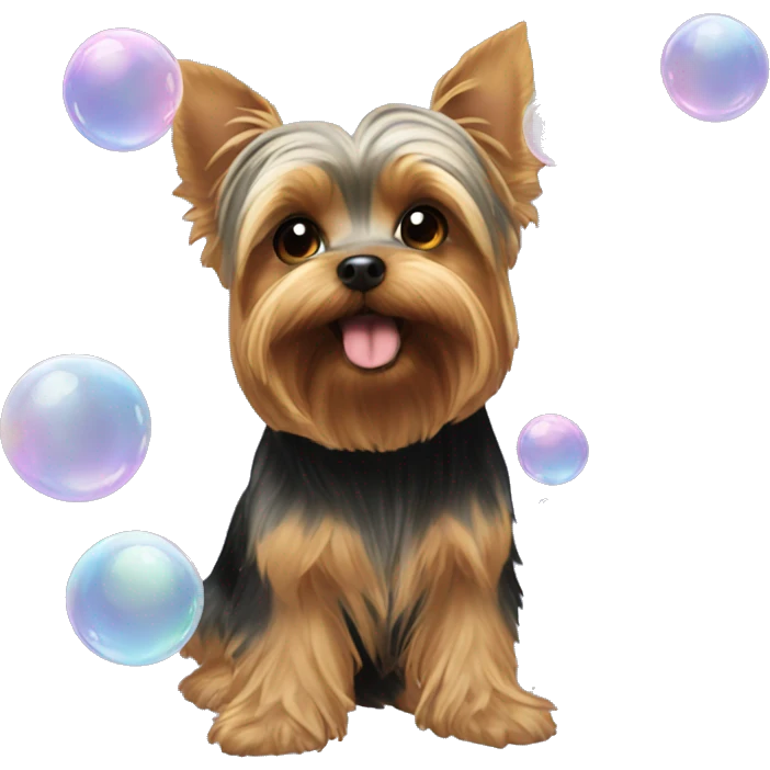 Yorkie soap bubbles emoji