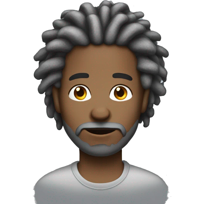 black man 50 ish dreads hair grey bearded  emoji