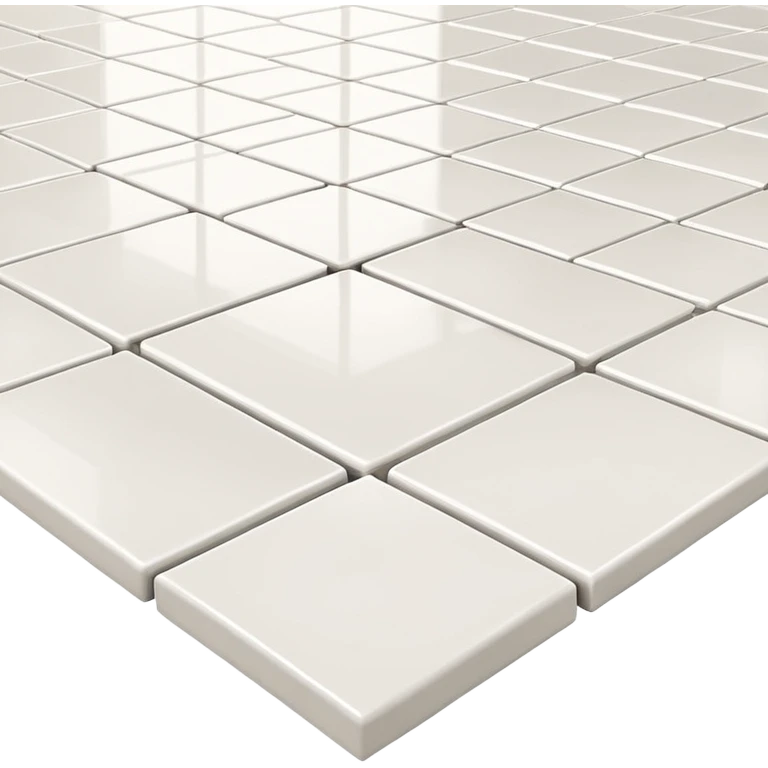 Create a 3D perspective image of a white porcelain tile floor. emoji