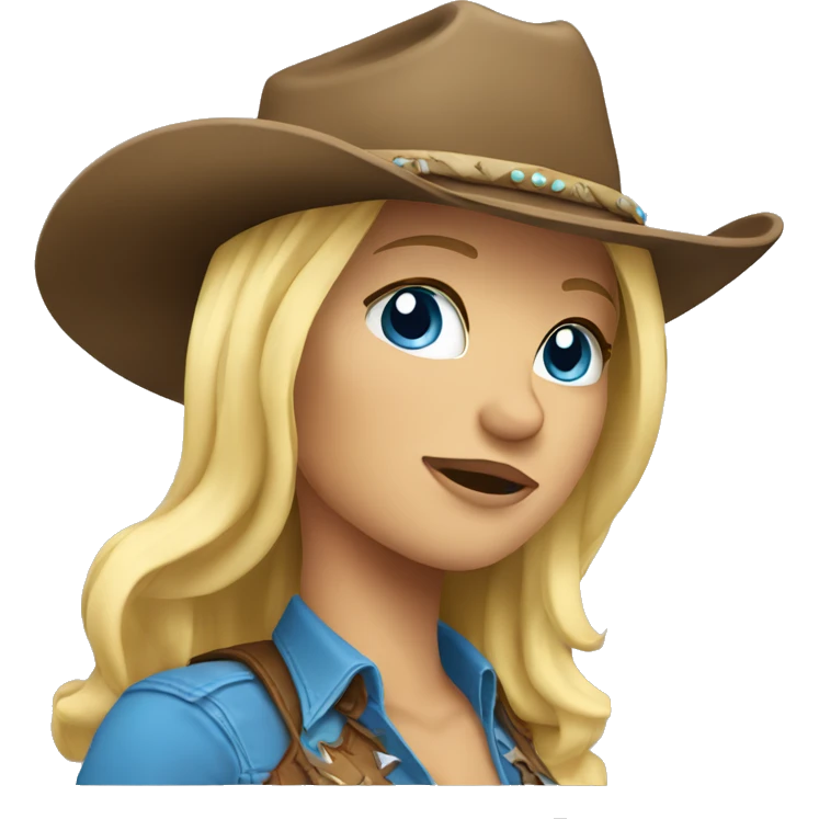 Blonde cowgirl with blue eyes  emoji