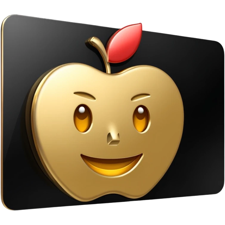 apple-style 3d emoji of a sleek black and gold card emoji