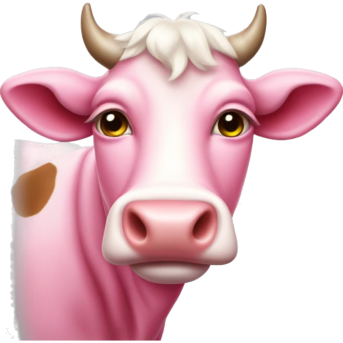 Pink cow emoji