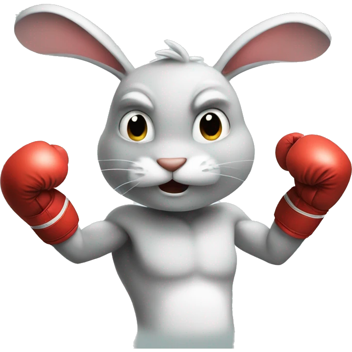 Rabbit boxing emoji