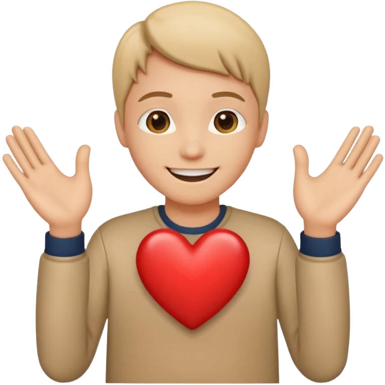 Smile with heart hands emoji