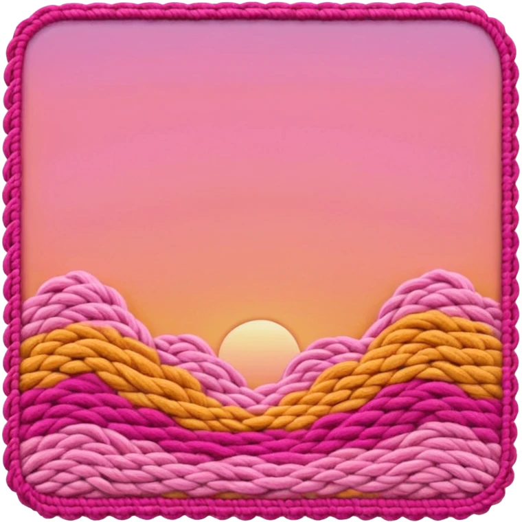 crochet stitch (it has a color like a peach-pinky sunset)  emoji