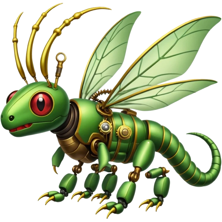 Steampunk-robot-Caterpie-Flygon-Scyther-fusion emoji