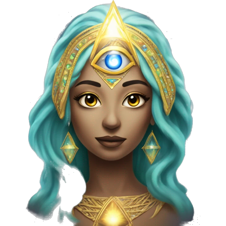 Pleiadian radiant glowing diva woman female third eye emoji