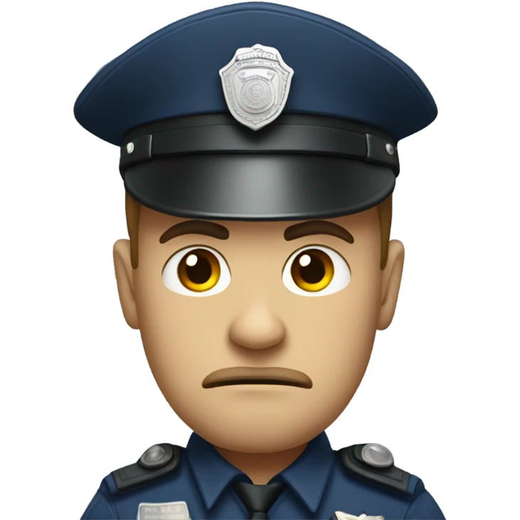 Grumpy policeman emoji