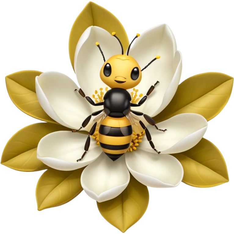 A magnolia with a bee on it emoji