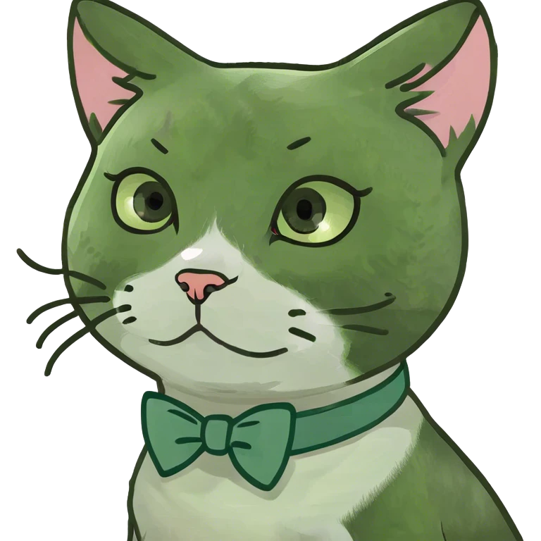 White cat with a bow on the head blushing emoji
