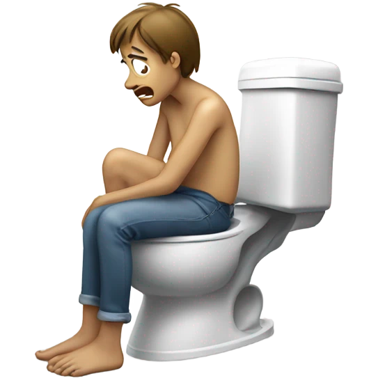 Person on toilet crying emoji
