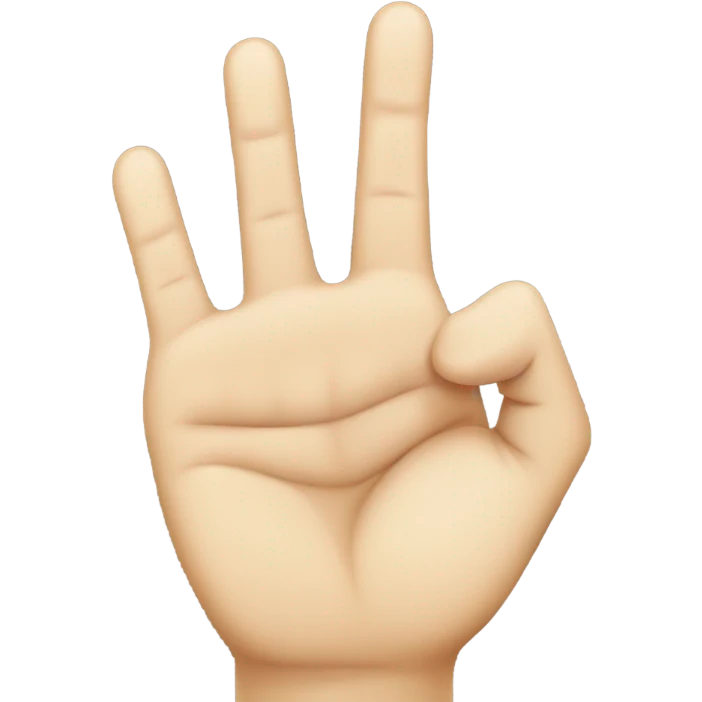 Hand with three missing fingers emoji