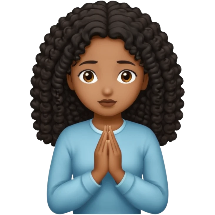 brown girl praying curls black emoji