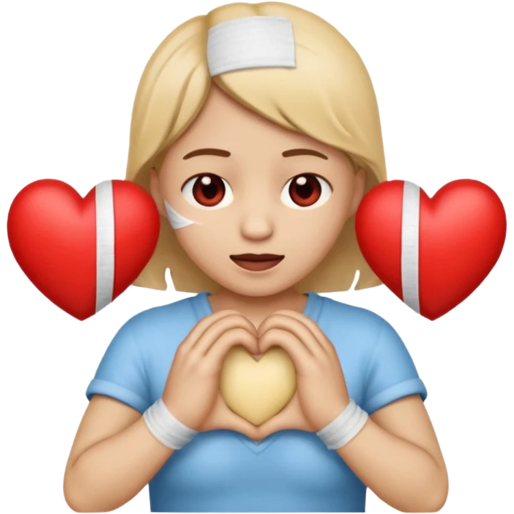 crea un emoji con esos 3 en conjunto ❤️‍🩹😩🫶🏼 emoji
