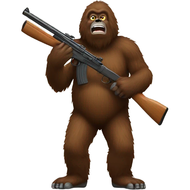 Bigfoot with a shotgun emoji