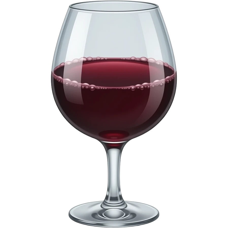 A wine glass filled with dark Bordeaux wine. emoji