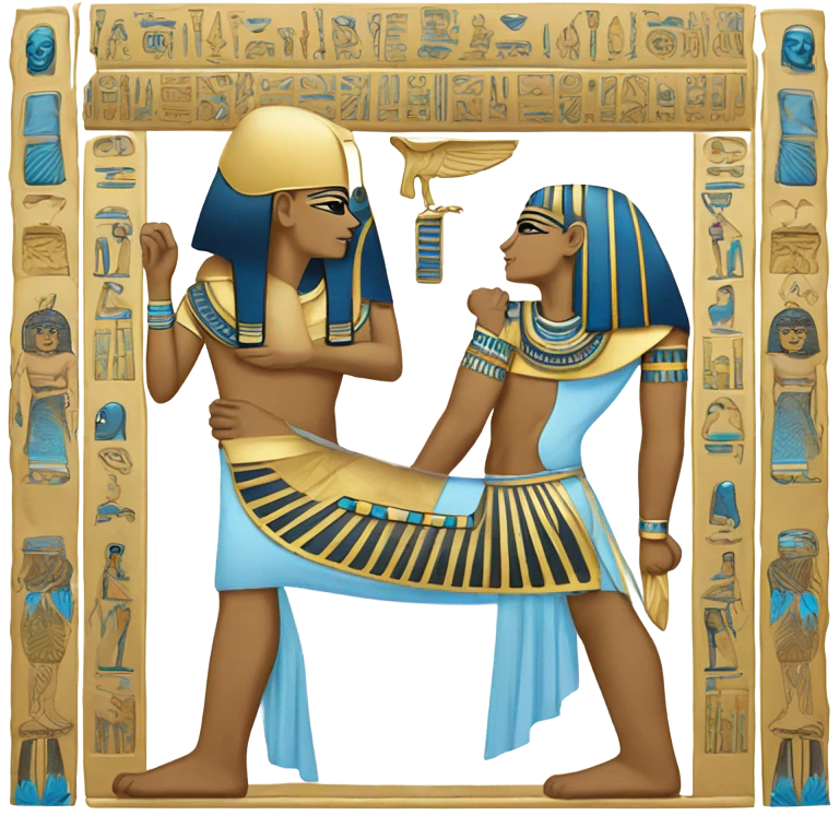 egypt sarcophagus gold blue white black , full body  emoji