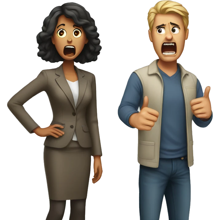 Woman yelling at man emoji