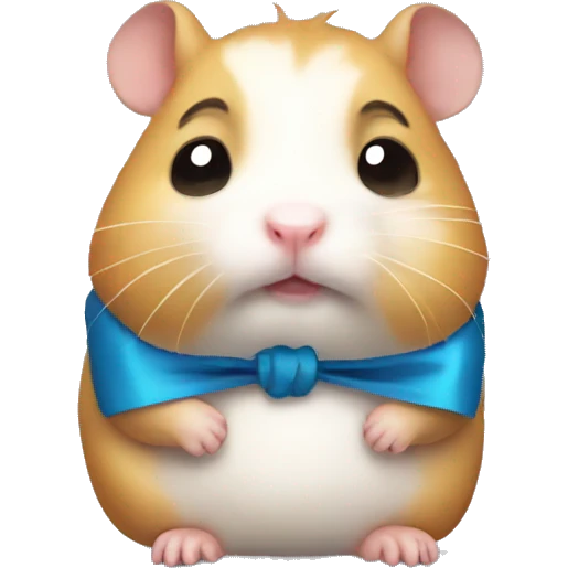 sad hamster with bow emoji