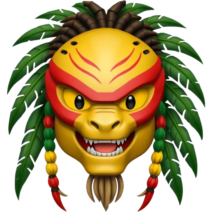 smiling predator from movie predator with rasta emoji