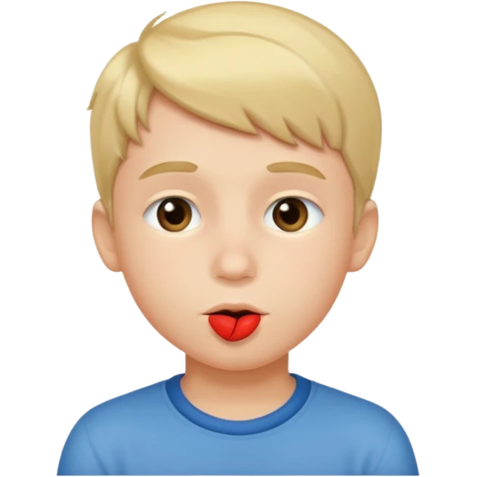 boy with a kiss on his cheek emoji
