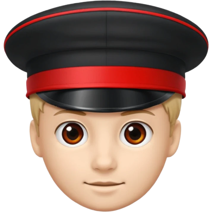 traditional German student cap (Studentenmütze), round with flat top, colored band, small visor, classic style emoji