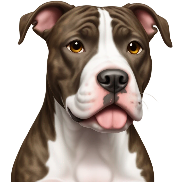 Brindle pitbull with white markings emoji