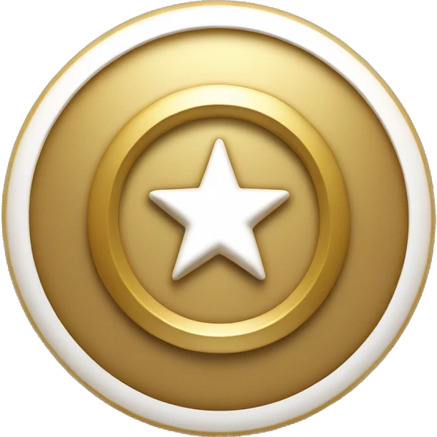Golden circle with white star inside it  emoji