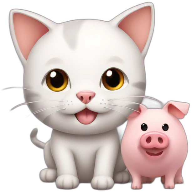 cat with pig emoji