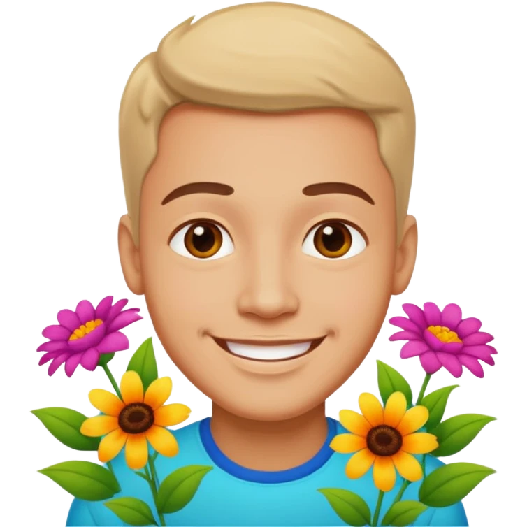 Man flowers at bottom emoji