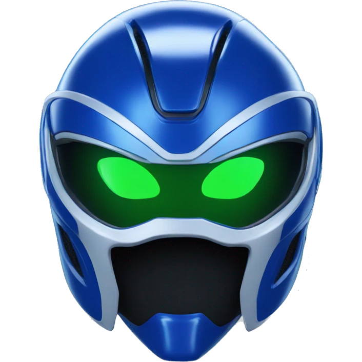 alien in blue-green power ranger helmet emoji