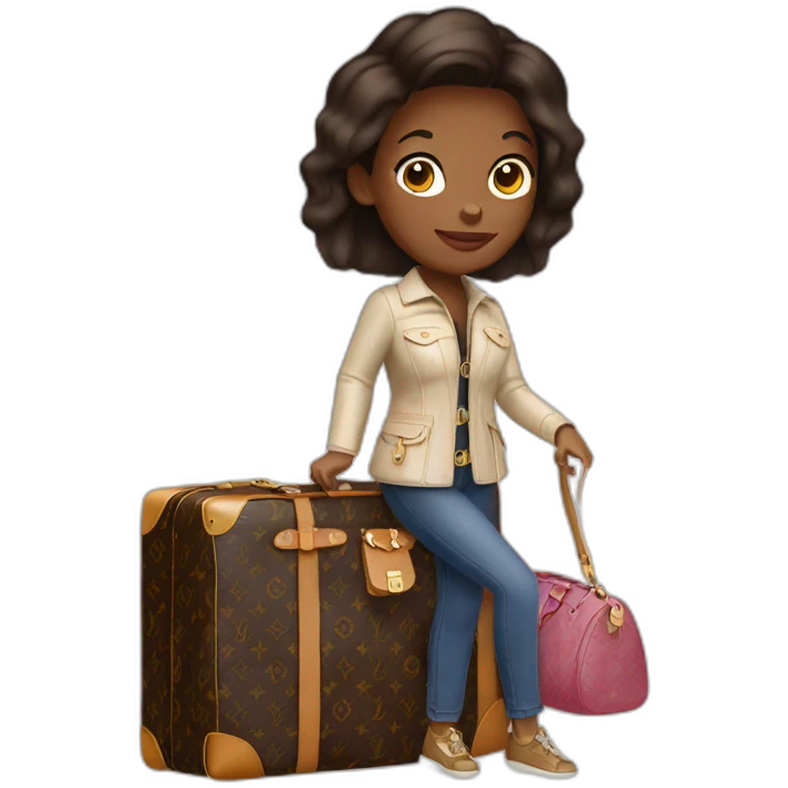 Travel girl with louis vuitton bag emoji