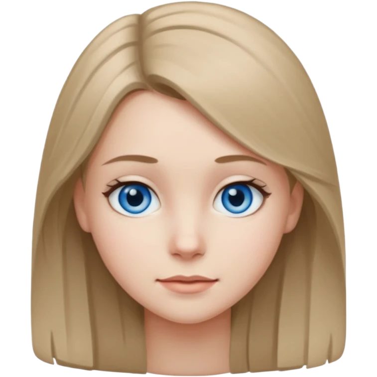 Teen girl with dark blond 1b hair and grey blue eyes and pale skin  emoji