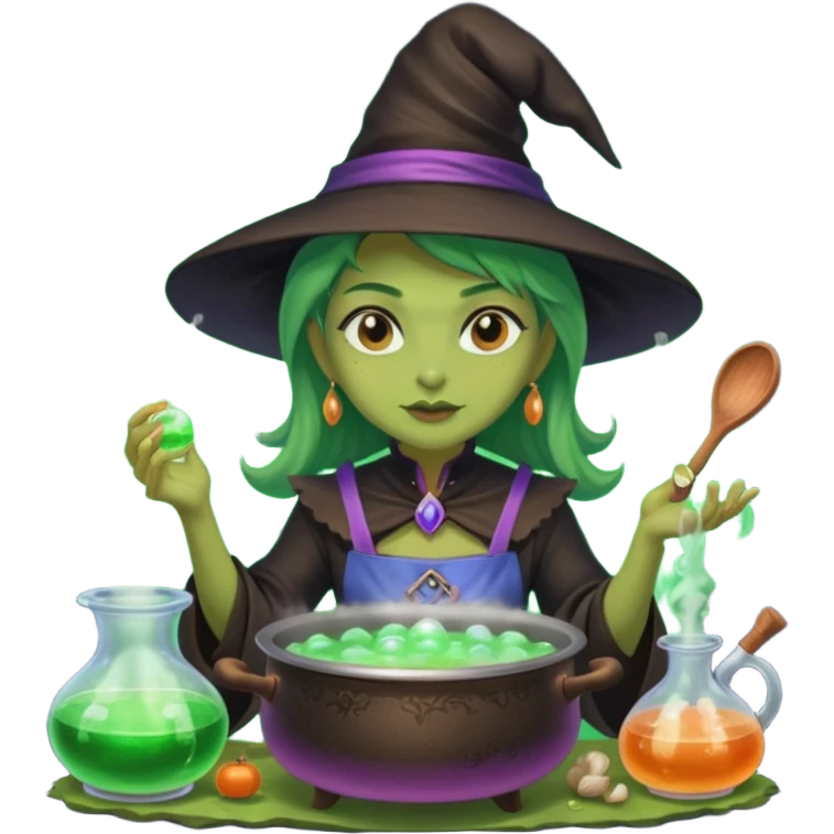 green witch cooking potion emoji