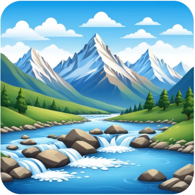 Mountains and river scene emoji