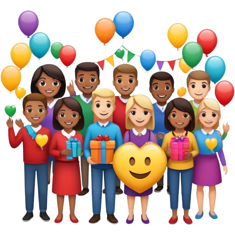 People holding a community fundraiser event emoji