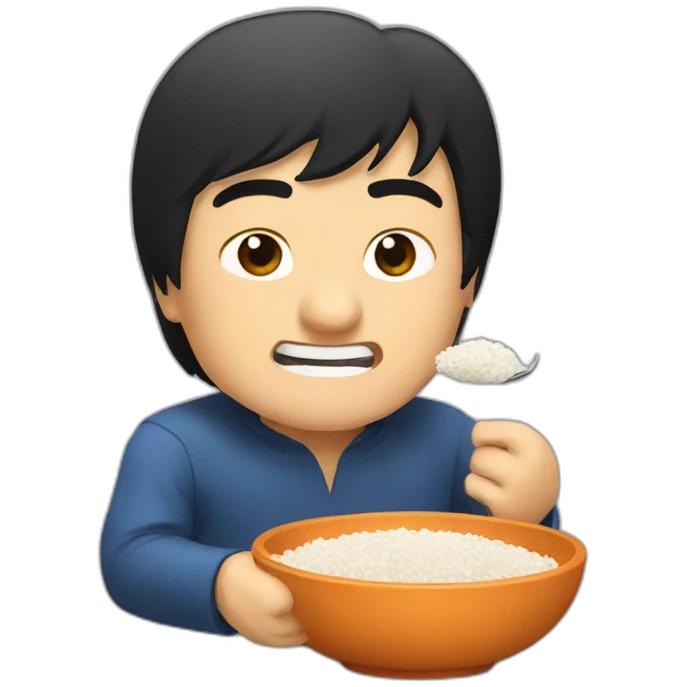 Jackie Chan eating rice emoji