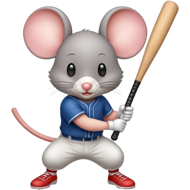 A mouse hitting a homerun. emoji