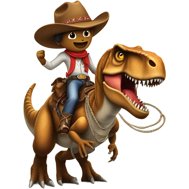 Cowboy on a t Rex emoji