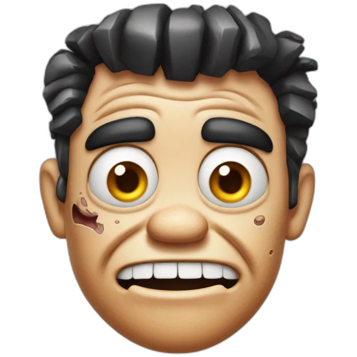face of zombie fred flintstone emoji