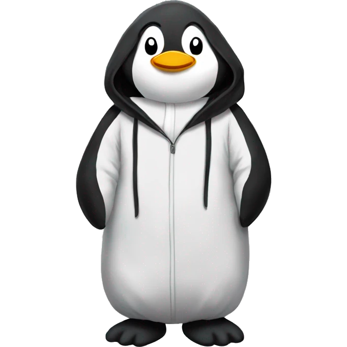 A guy dressed in a kigurumi penguin emoji