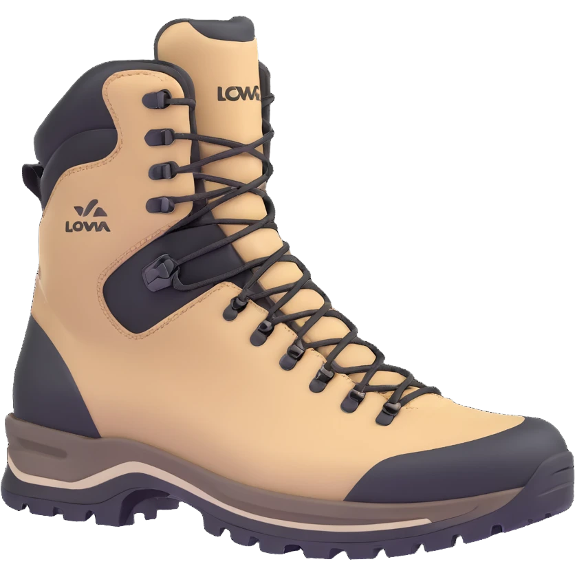 Lowa GTX hiking boots in beige color emoji