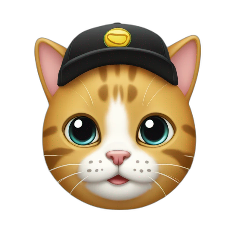 gato con gorro negro emoji